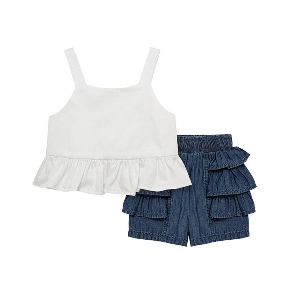 Habitual Girls  Ruffle Short Set, Blue
